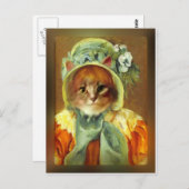 Mary Cassatts Katze in Bonnet Postkarte (Vorne/Hinten)