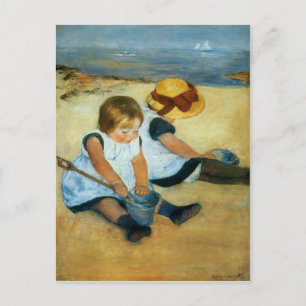 Mary Cassatts Kinder am Strand (1884) Postkarte