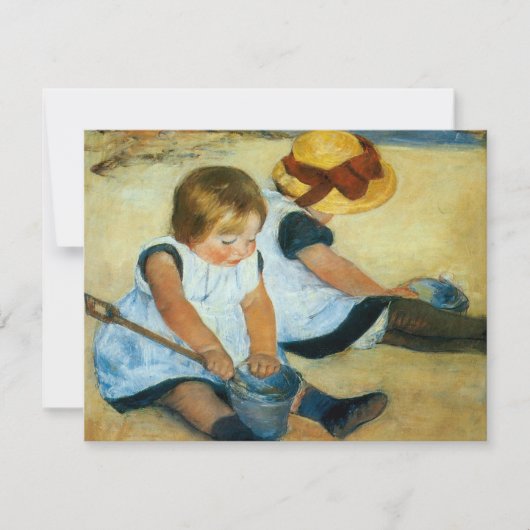 Mary Cassatts Kinder auf dem Strand (1884) Einladung (Vorderseite)