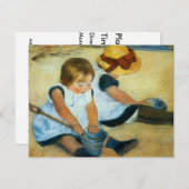 Mary Cassatts Kinder auf dem Strand (1884) Einladung (Vorne/Hinten)