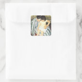 Mary Cassatts Kinderbad Vintage-Impressionismus Quadratischer Aufkleber (Tasche)