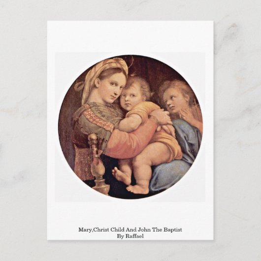 Mary, Christ Child und John the Baptist von Raffae Postkarte (Vorderseite)