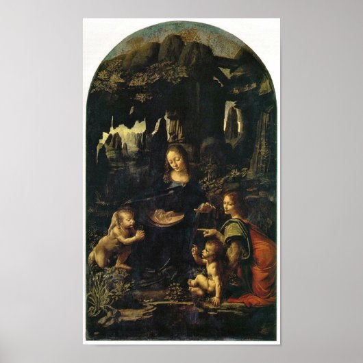 Mary, Christ Kind und Engel von Leonardo da Vinci Poster (Vorne)