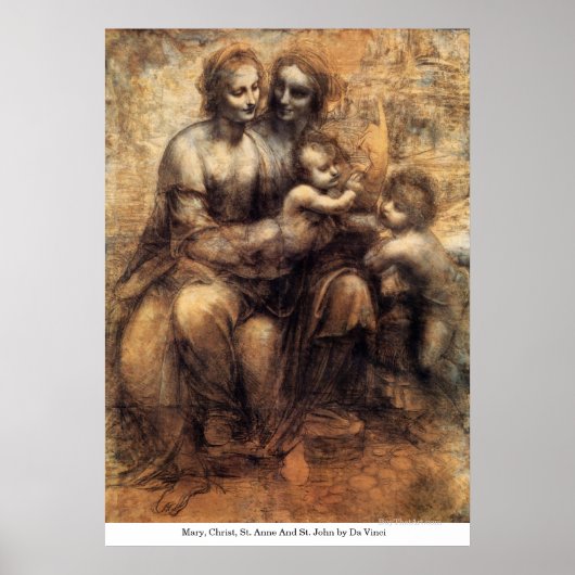 Mary, Christ, St. Anne und St. John by Da Vinci Poster (Vorne)