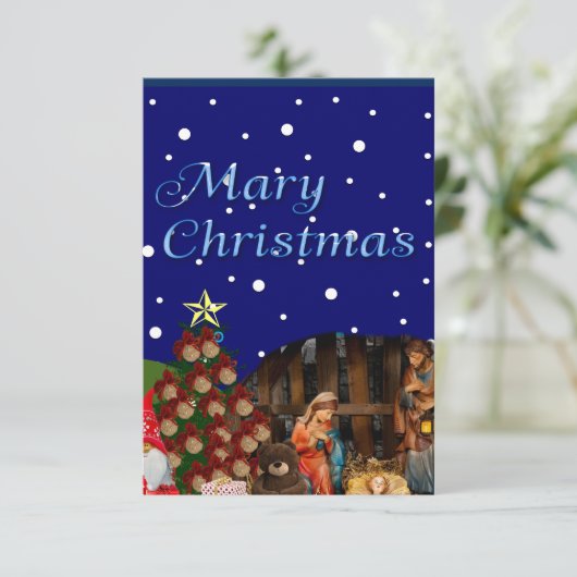 Mary Christmas Dankeskarte (Stehend Vorderseite)