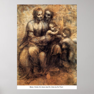 Mary, Christus, St Anne und Johannes durch Da Poster