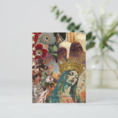 Mary Collage Postkarte (Stehend Vorderseite)