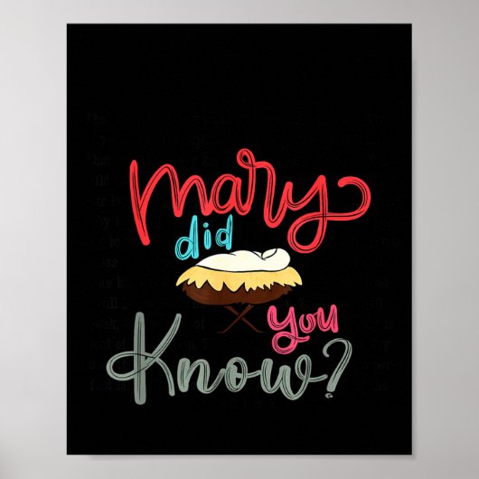Mary Did You Know Christian Bible Verse Christmas Poster (Vorne)