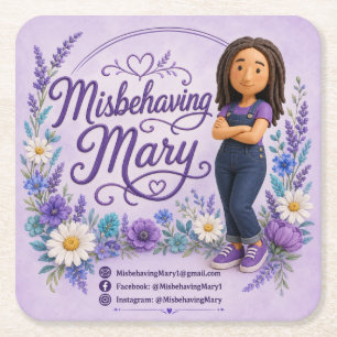 Mary, die sich daneben benimmt Aufkleber Rechteckiger Pappuntersetzer