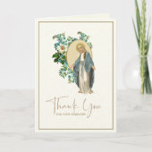 Mary Floral katholische Beerdigung Beileid Dankeskarte (Vorderseite)