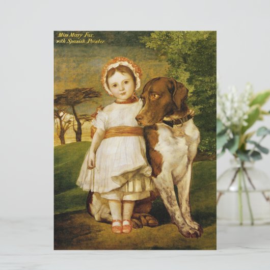 Mary Fox mit ihrem spanischen Pointer Dog (G.F. Wa Karte (Stehend Vorderseite)