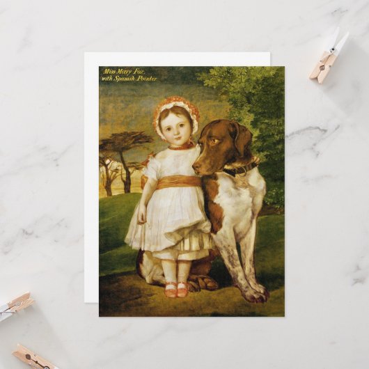 Mary Fox mit ihrem spanischen Pointer Dog (G.F. Wa Karte (Vorderseite/Rückseite Beispiel)