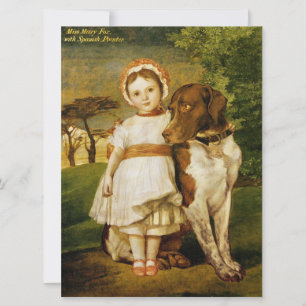 Mary Fox mit ihrem spanischen Pointer Dog (G.F. Wa Karte