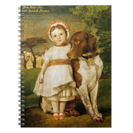 Mary Fox mit ihrem spanischen Pointer Dog (G.F. Wa Notizblock