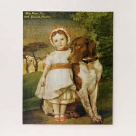 Mary Fox mit ihrem spanischen Pointer Dog (G.F. Wa Puzzle