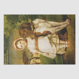 Mary Fox mit ihrem spanischen Pointer Dog (G.F. Wa Seidenpapier