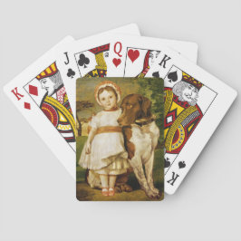 Mary Fox mit ihrem spanischen Pointer Dog (G.F. Wa Spielkarten