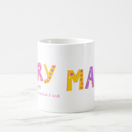 Mary Girls nennen rosa Sterne lila Blume Kaffeetasse (Mittel)