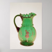 Mary Gregory green jug with fired enamel Poster (Vorne)