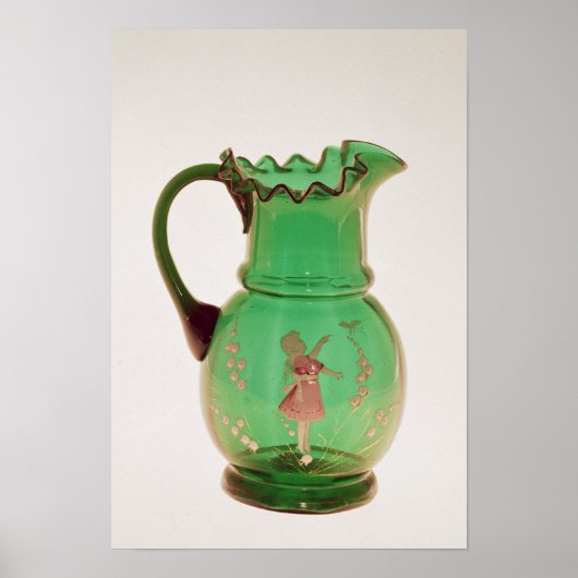 Mary Gregory green jug with fired enamel Poster (Vorne)