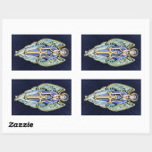 Mary Guardian Angel Cross Design Rechteckiger Aufkleber (Blatt)