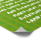 Mary Had a Little Lamb Nursery Rhyme Poster (Ecke)
