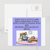 Mary Had Little Lamb Postkarte (Vorne/Hinten)