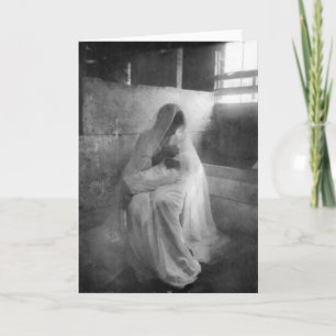 Mary hält Jesus in einer stabilen Grußkarte Feiertagskarte