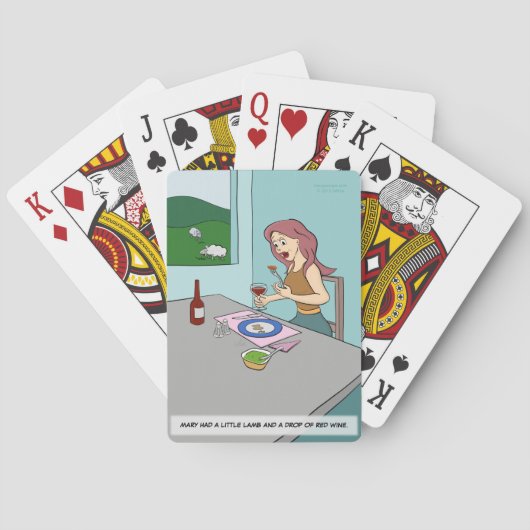 Mary hatte ein kleines Lamm, das Karten spielte Spielkarten (Rückseite)