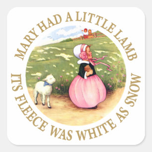 Mary hatte ein kleines Lamm Quadratischer Aufkleber