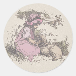 Mary hatte ein kleines Lamm Runder Aufkleber