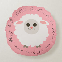 Mary hatte ein kleines Lamm rundes Kissen