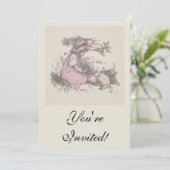 Mary hatte einen kleinen Lamm-Kinderzimmer-Rhyme Einladung (Stehend Vorderseite)