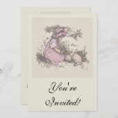 Mary hatte einen kleinen Lamm-Kinderzimmer-Rhyme Einladung (Vorne/Hinten)