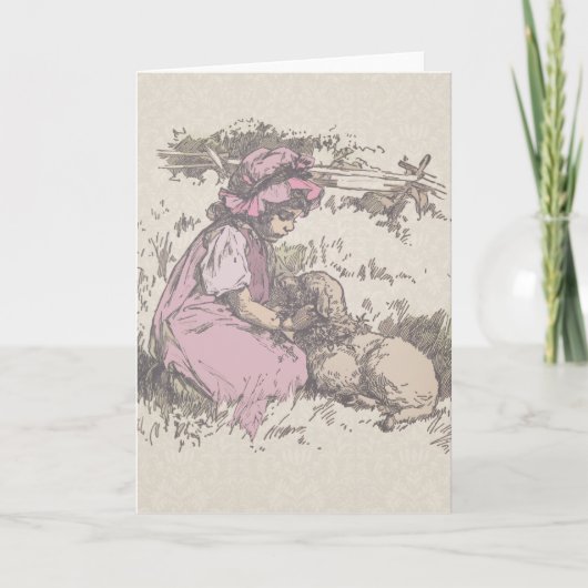 Mary hatte einen kleinen Lamm-Kinderzimmer-Rhyme Karte (Vorderseite)