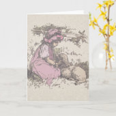 Mary hatte einen kleinen Lamm-Kinderzimmer-Rhyme Karte (Gelbe Blume)