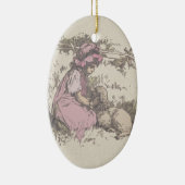 Mary hatte einen kleinen Lamm-Kinderzimmer-Rhyme Keramik Ornament (Rechts)