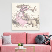 Mary hatte einen kleinen Lamm-Kinderzimmer-Rhyme Leinwanddruck (Insitu (Wohnzimmer))