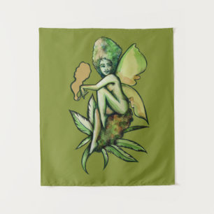 Mary Jane Fairy Green Goddess Toker Wandteppich