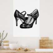 Mary Jane Heelses Fashion Sketch Poster (Küche)