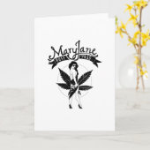 Mary Jane Puff Pass Woman Artwork Black Karte (Gelbe Blume)