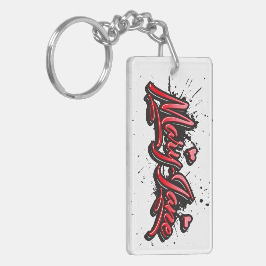 Mary-Jane red Heart Graffiti Schlüsselanhänger (Vorderseite links)