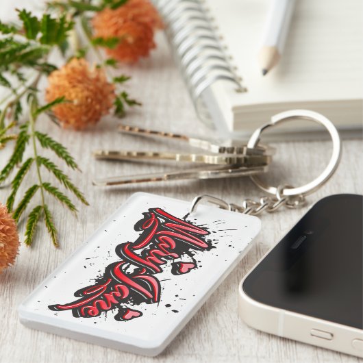 Mary-Jane red Heart Graffiti Schlüsselanhänger (Vorderseite rechts)