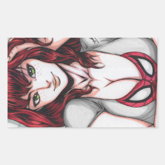 Mary Jane Watson Rechteckiger Aufkleber