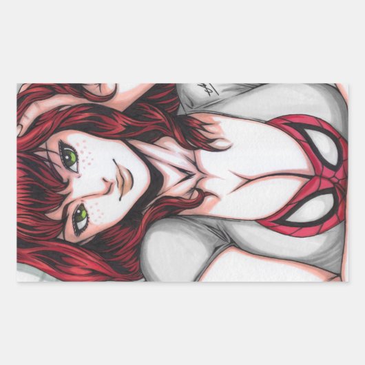 Mary Jane Watson Rechteckiger Aufkleber (Vorderseite)