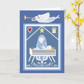 Mary, Jesus and Christmas angel angel Karte (Gelbe Blume)