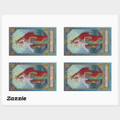 Mary, Jesus and Globus Cruciger Weihnachten Rechteckiger Aufkleber (Blatt)