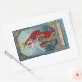 Mary, Jesus and Globus Cruciger Weihnachten Rechteckiger Aufkleber (Umschlag)