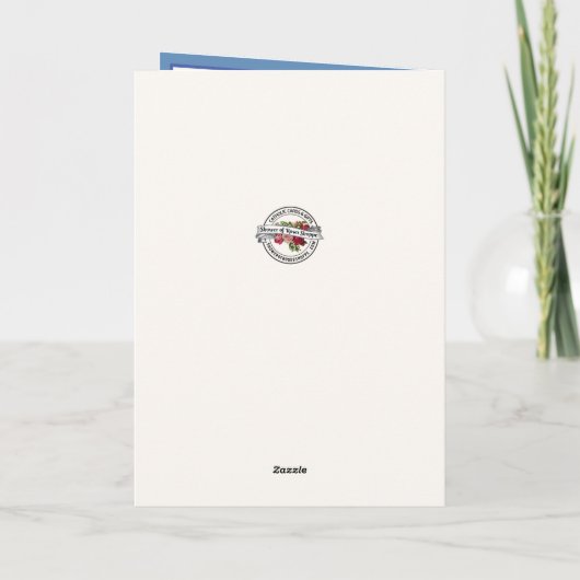 Mary Jesus Floral Scripture Blue Gold Karte (Rückseite)