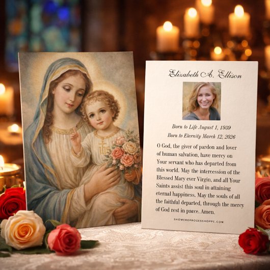 Mary Jesus Funeral Memorial Prayer Holy Card
